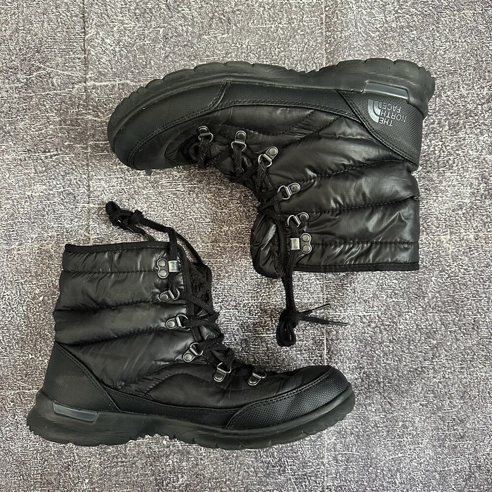 Women's The North Face Thermoball Primaloft Black Insulated Winter Boots Sz 10